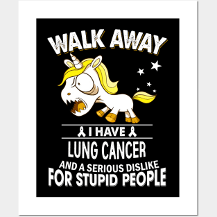 funny lung cancer grumpy unicorn warrior Posters and Art